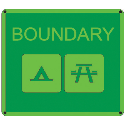 BOUNDARY, 5" x 4 1/2" USFS Aluminum Sign