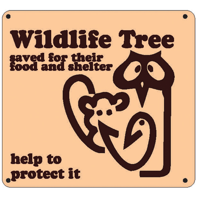 Wildlife Tree, 5" x 4 1/2" USFS Aluminum Sign