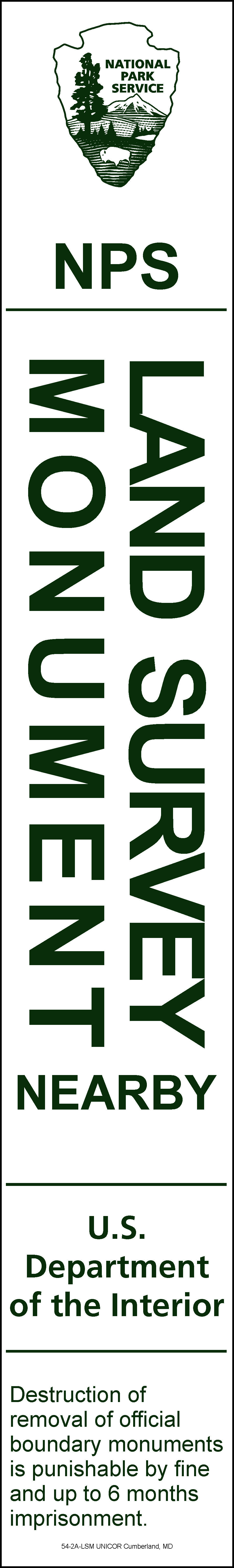 2.375”x16” NPS Land Survey Monument Decal