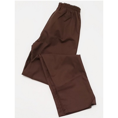 Pocketless Elastic Waist Trousers, Chocolate Brown