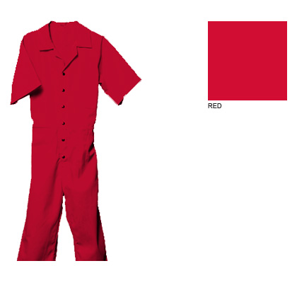 Men’s Short Sleeve Hemmed Jumpsuit, Red