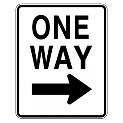 One Way Sign (right Arrow)