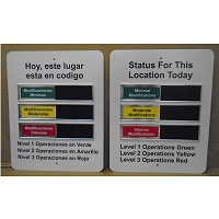 Exterior Double-sided English/Spanish COVID Status Sign