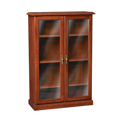 Baritone Four-Shelf Glass Door Bookcase