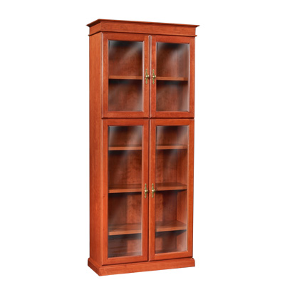 Baritone Six-Shelf Glass Door Bookcase