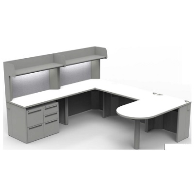 Bravo Workstation 01-AL, Bright White, Starlight Silver, Pewter-Interlude