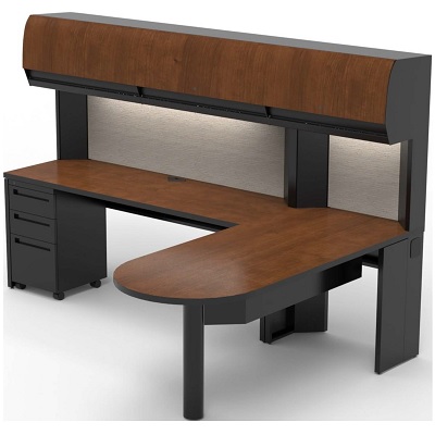 Bravo Workstation 03-CL, Shaker Cherry, Black, Gravel-Interlude