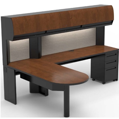 Bravo Workstation 03-CR, Shaker Cherry, Black, Gravel-Interlude