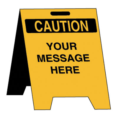 Double-Sided A-Frame Caution Sign with Custom Text