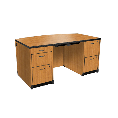 Harmony 60" Bow Top Double Pedestal Desk