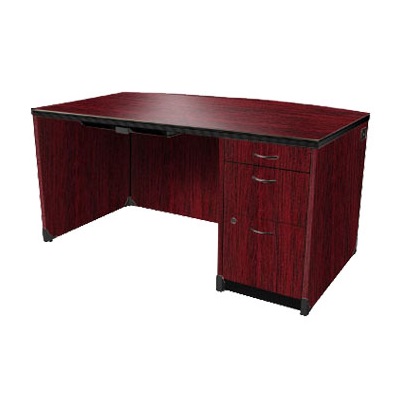 Harmony 72" Bow Top Right Single Pedestal Desk