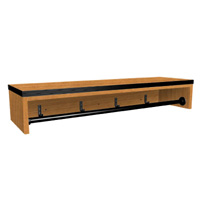 Harmony 49 inch Shelf with Clothes Rod and 4 Hooks