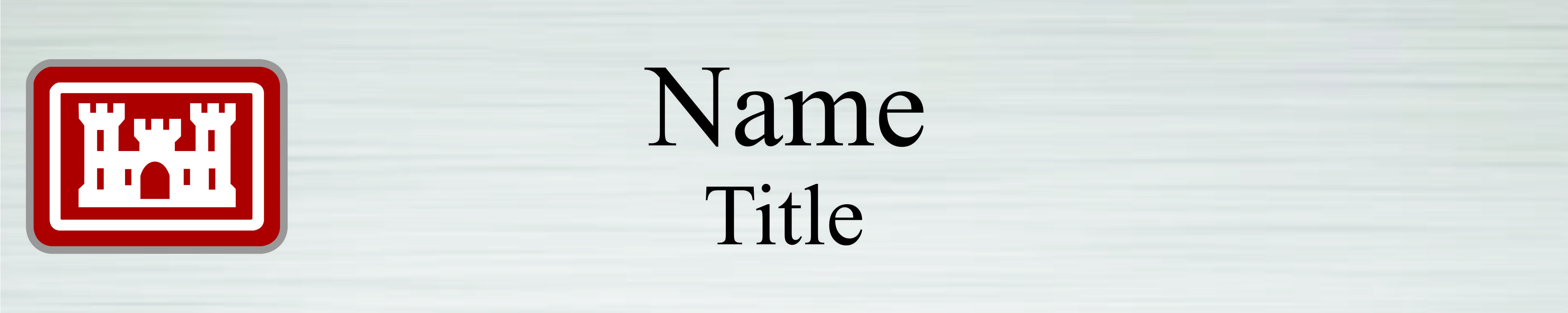10”x2” Brushed Aluminum/White COE Nameplate with Castle Coin