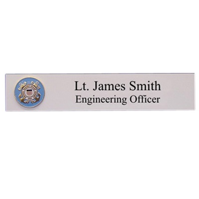 USCG Name Plate with Black Lettering