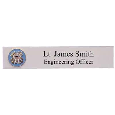 USCG Name Plate with Blue Lettering