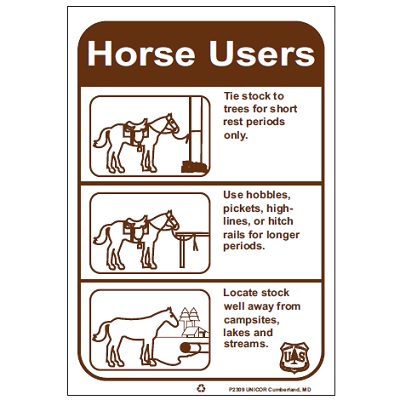 Horse Users, 11W x 16H USFS Sign