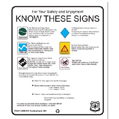 For Your Safety and Enjoyment Know These Signs, 12W x 14H USFS Sign