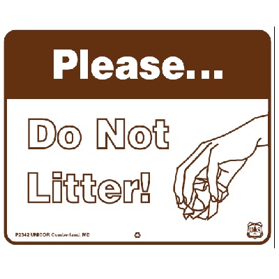 Please...Do Not Litter, 42" x 34" USFS Sign