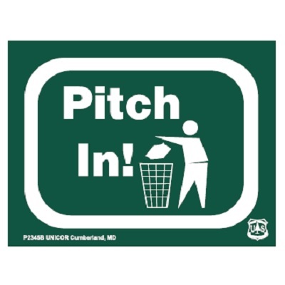 Pitch In, 7" x 5 3/8" USFS Decal