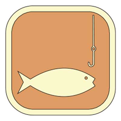 Fishing Icon, 7" x 7" USFS Decal