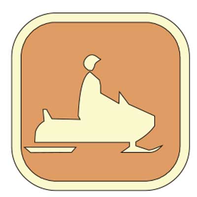 Snowmobiling Icon, 7" x 7" USFS Decal