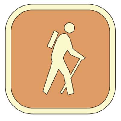 Hiking Icon, 7" x 7" USFS Decal