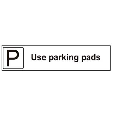 USFS Decal: Use parking pads, 10 1/2W x 2 1/2H