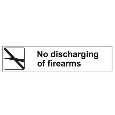 USFS Decal: No discharging of firearms, 10 1/2W x 2 1/2H