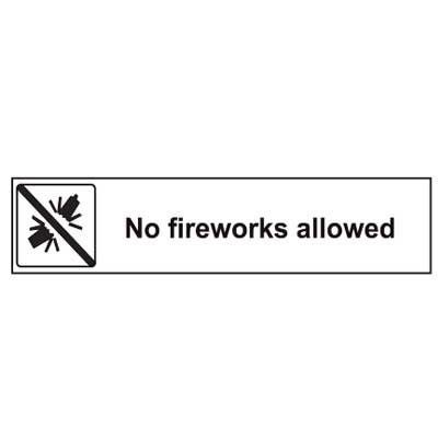 USFS Decal: No fireworks allowed, 10 1/2W x 2 1/2H