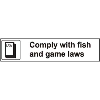 USFS Decal: Comply with fish and game laws, 10 1/2W x 2 1/2H