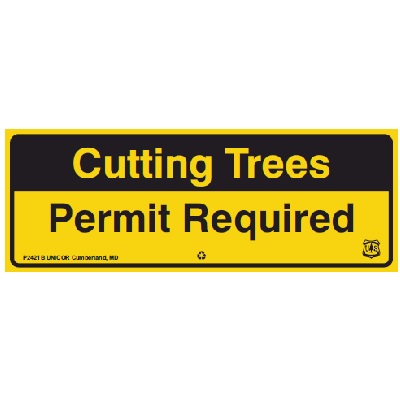 Cutting Trees - Permit Required, 44W x 16H USFS Sign