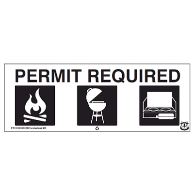 USFS Sign: Permit Required (3 Graphics), Non-Reflective, 44W x 16H