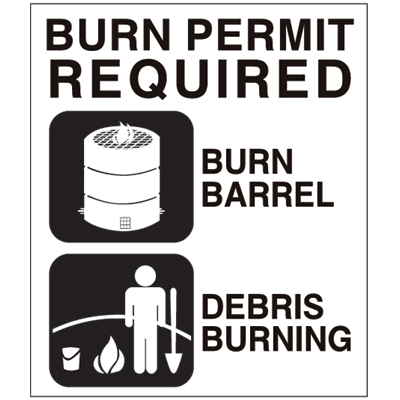 USFS Sign: Burn Permit Required, 12W x 14H