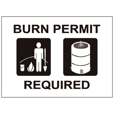 USFS Sign: Burn Permit Required, 42W x 34H