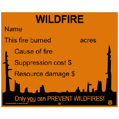 WILDFIRE, 54" x 44" USFS Sign