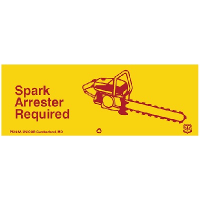 Spark Arrester Required, 44" x 16" USFS Sign