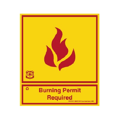 USFS Sign: Burning Permit Required, 12W x 14H