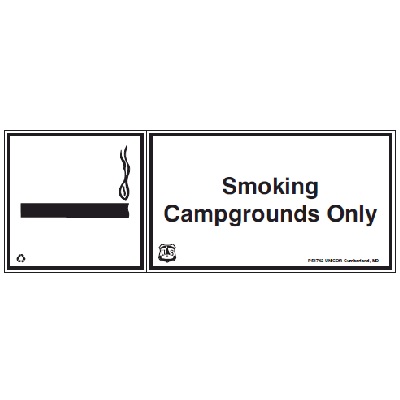 Smoking, Campgrounds Only, USFS Sign