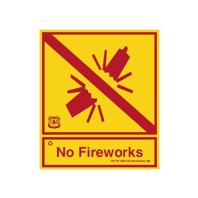 No Fireworks, USFS Sign