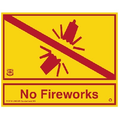 No Fireworks, 42W x 34H Reflective USFS Sign