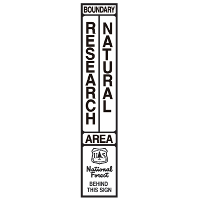 National Forest Natural Research Boundary Area, USFS Decal