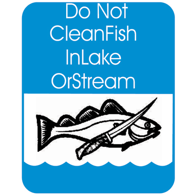 Do Not Clean Fish in Lake or Stream, 12" x 14" USFS Sign