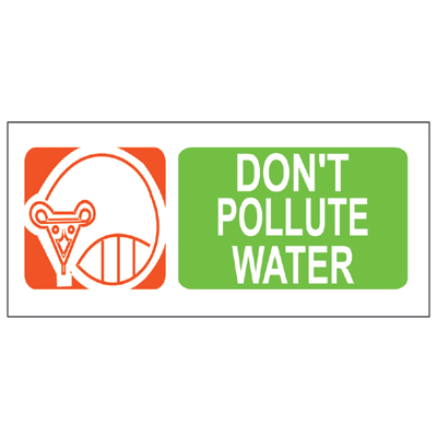 Don’t Pollute Water, 44" x 16" USFS Sign