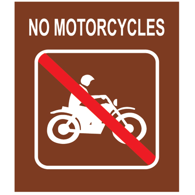 No Motorcycles, 10W x 12H USFS Sign