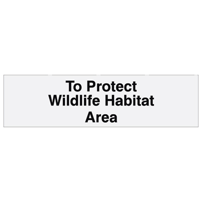 USFS Decal Insert E ’To Protect Wildlife Habitat Area’, 10 1/4W x 2 3/4H