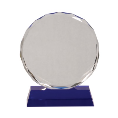Clear Crystal Award with Blue Base