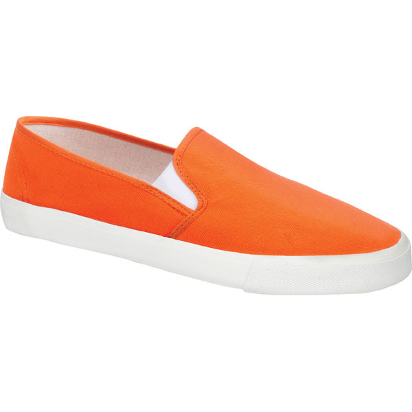orange canvas sneakers